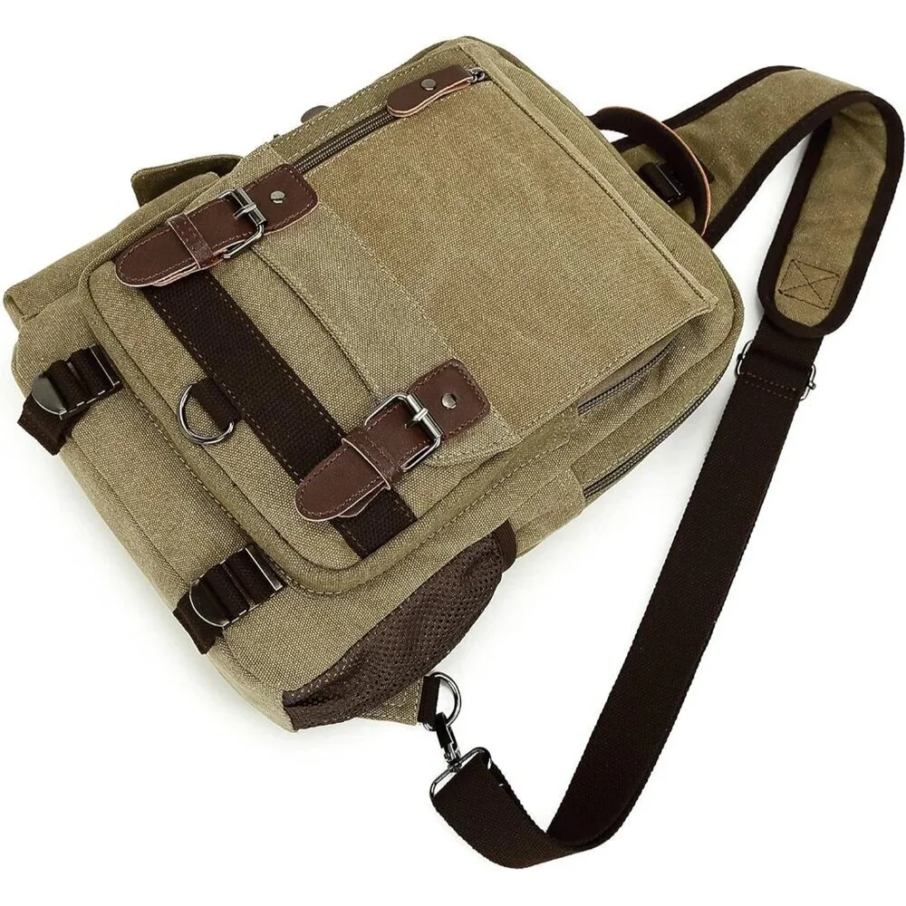 Canvas Messenger Bag Small Crossbody Shoulder Bag Casual Storage for Daily Use